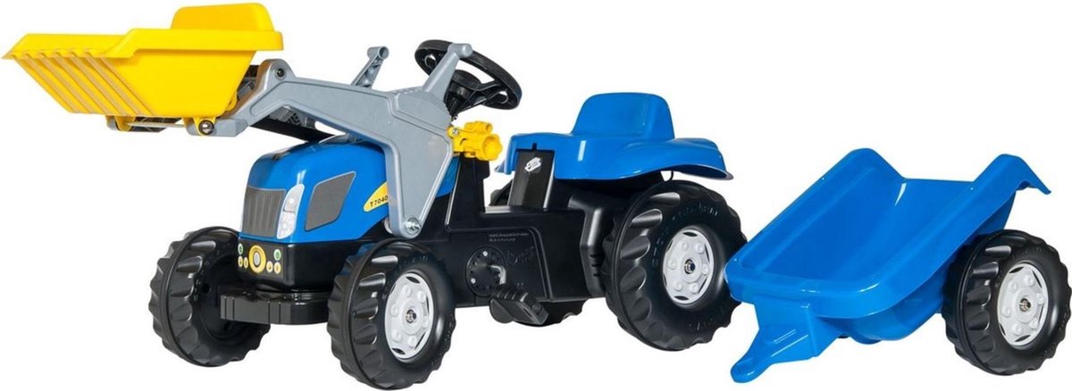 Rolly Toys RollyKid New Holland - Traptractor met Frontlader en Aanhanger Traptractor kopen online