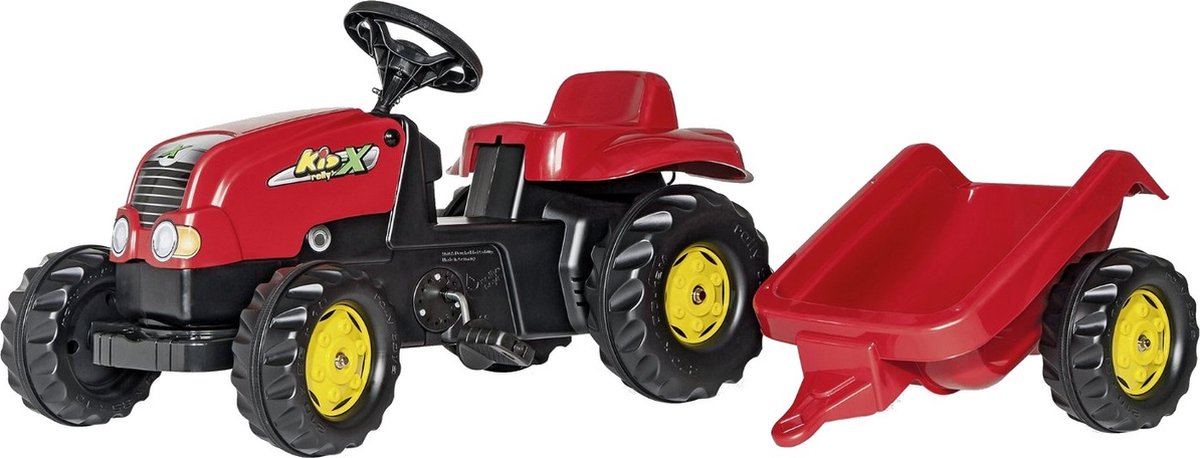 Rolly Toys rollyKid Rood - Traptractor met Aanhanger Traptractor kopen online