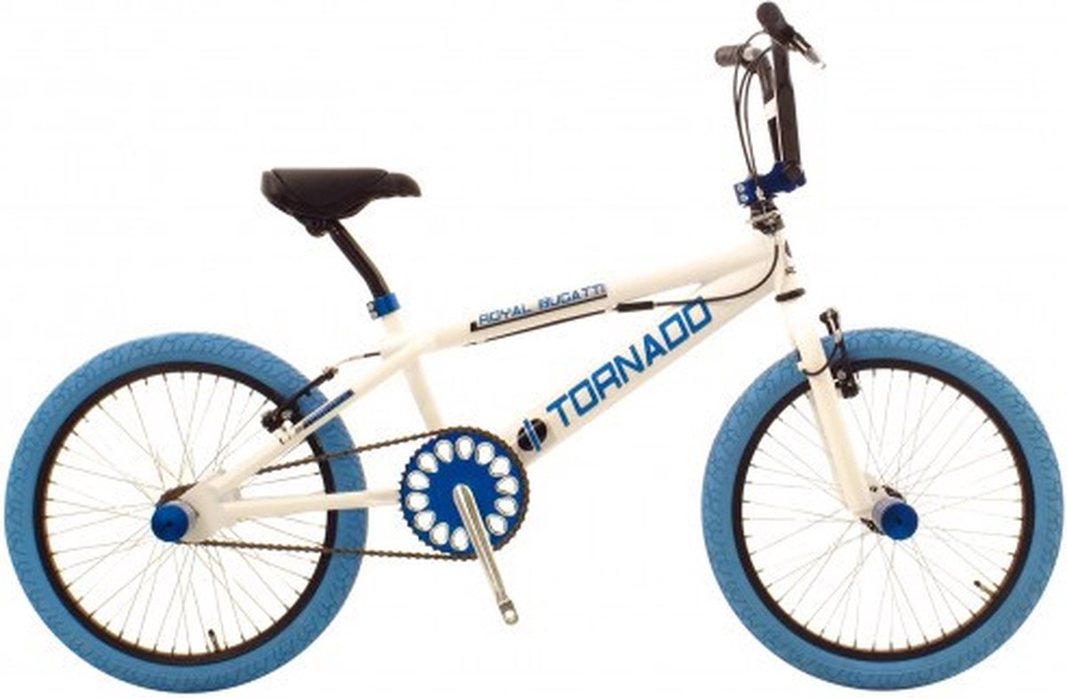 Royal Bugatti Freestyle BMX fiets - 20 inch - Wit/Blauw Kinderfiets kopen online