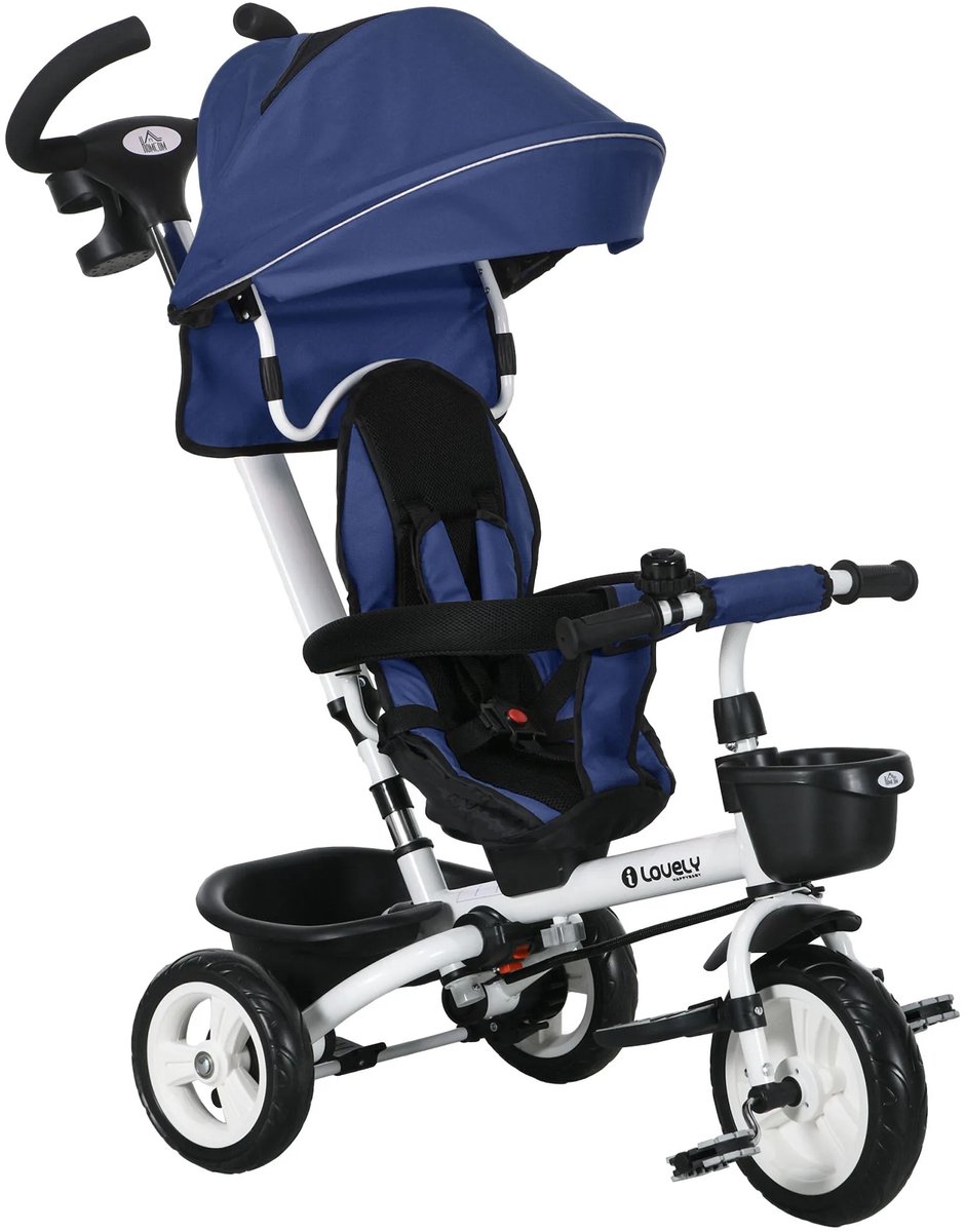 royaluxe opvouwbare driewieler blauw driewieler driewielers driewieler met duwstang driewieler volwassenen kinder fiets kinderfiets babyfiets peuterfiets