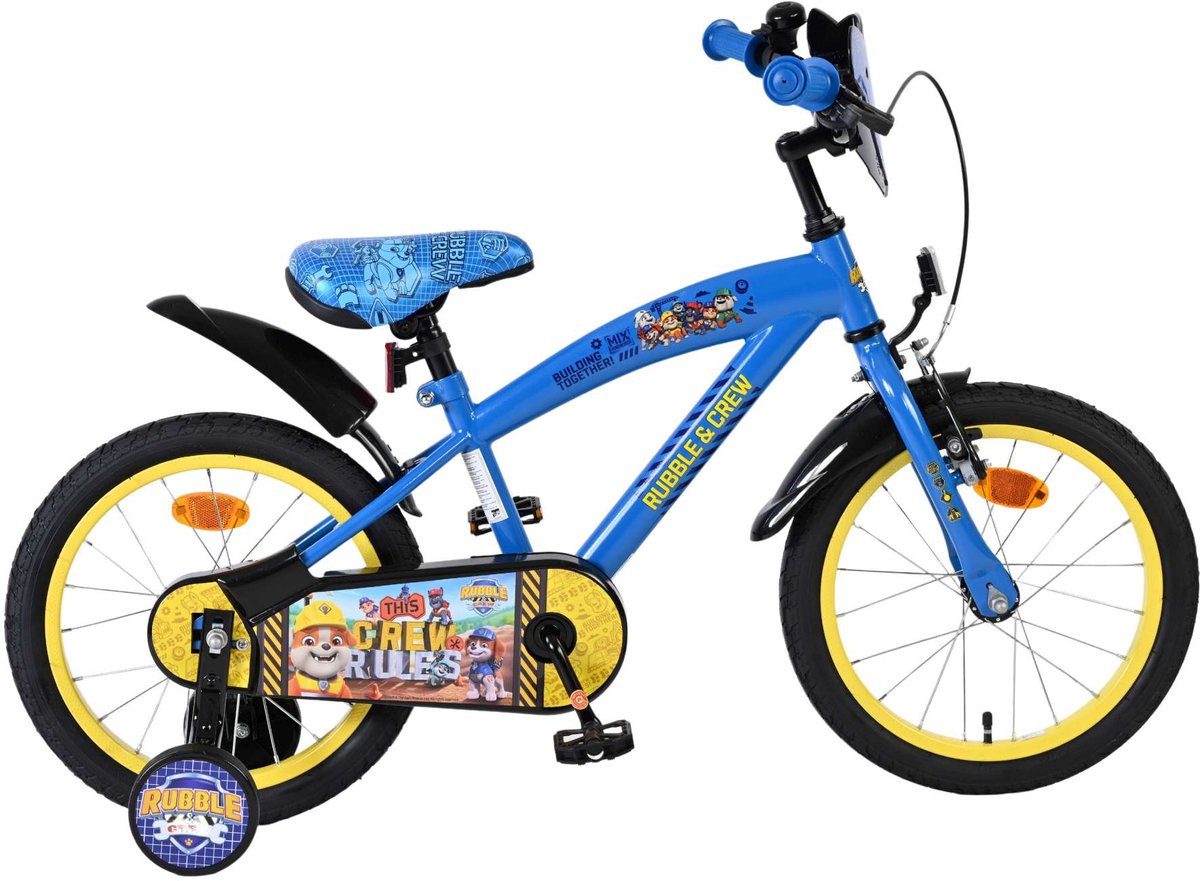 Rubble & Crew Kinderfiets - Jongens - 16 inch - Blauw Kinderfiets kopen online