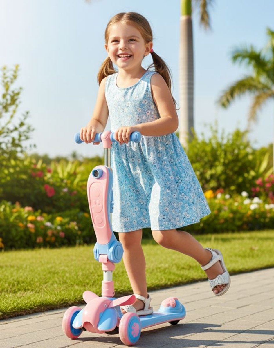 Sajan 2 in 1 Loopfiets / Step - Roze-Blauw Step kopen online