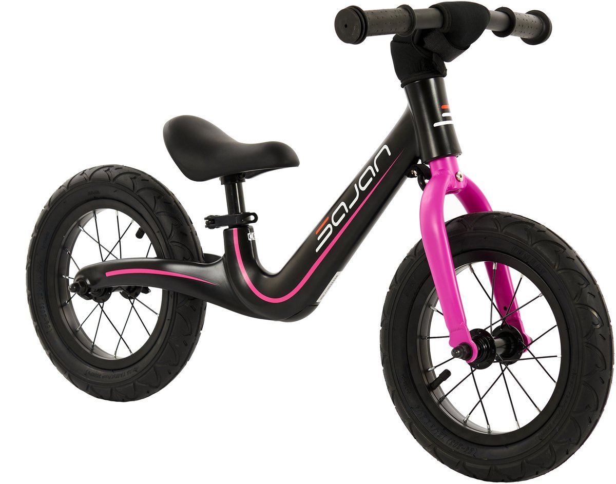 Sajan Loopfiets - Magnesium - Zwart-Roze Loopfiets kopen online