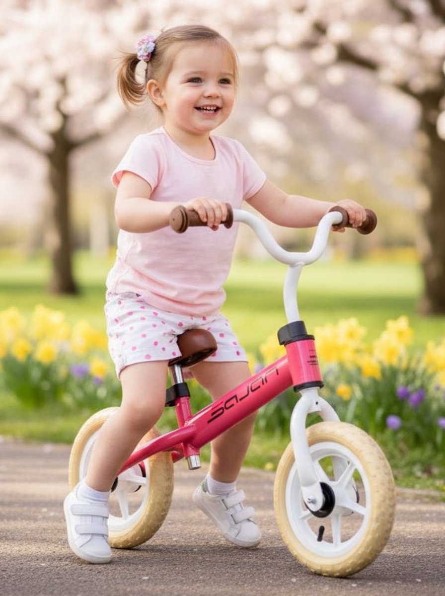 Sajan Loopfiets - Wit-Roze - Balance bike - Speelgoed Loopfiets kopen online