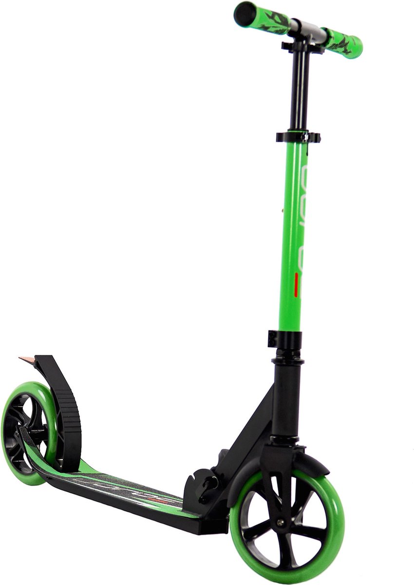 Sajan Step - Aluminium - Kinderstep - Grote Wielen - 18cm -Zwart - Groen Step kopen online