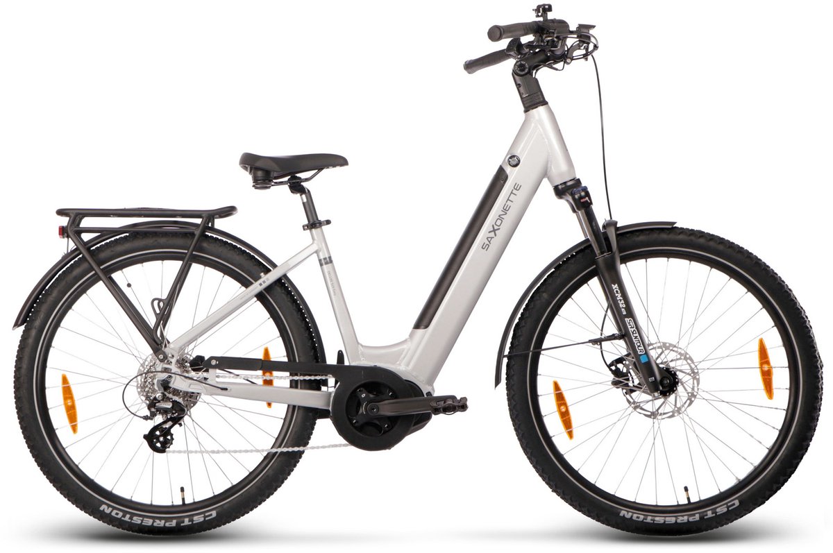 saxonette deluxe suv easy ebike midmotor 8 sp 14 5 ah zilver