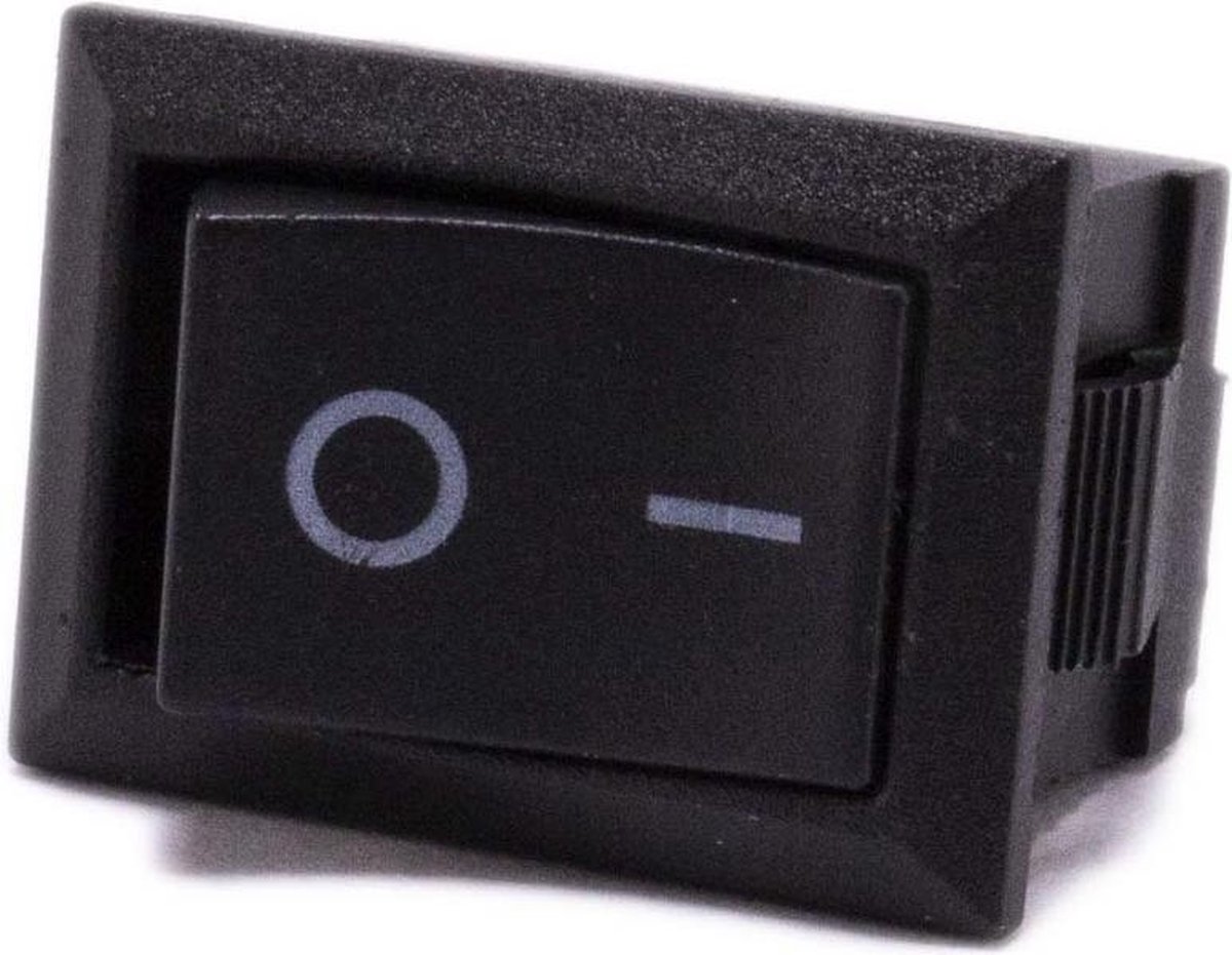 schakelaar aan uit zwart 21mm x 15mm voor elektrische kinderauto kindermotor kinderquad kindertractor accuvoertuig