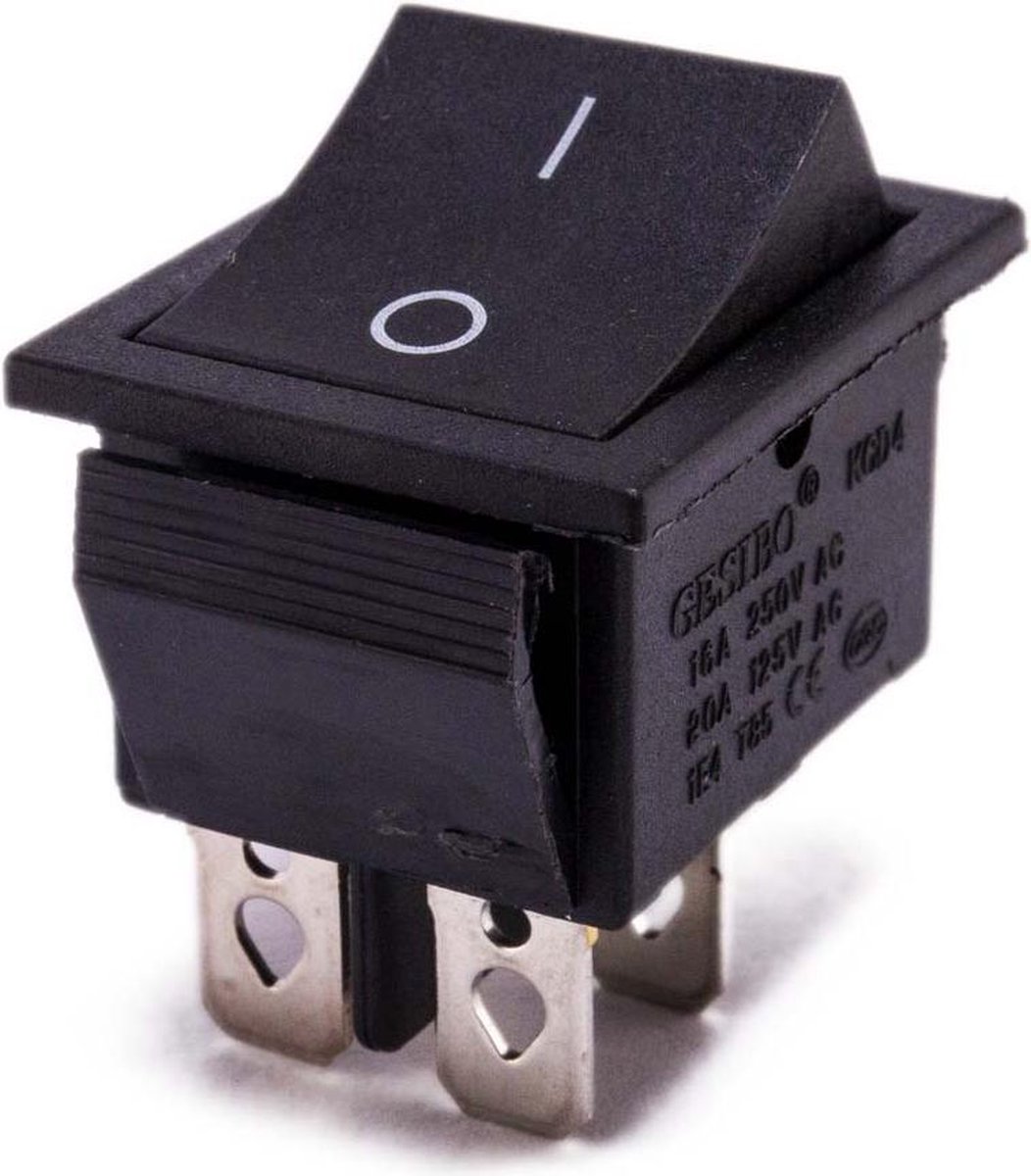 schakelaar aan uit zwart 31mm x 25mm voor elektrische kinderauto kindermotor kinderquad kindertractor accuvoertuig