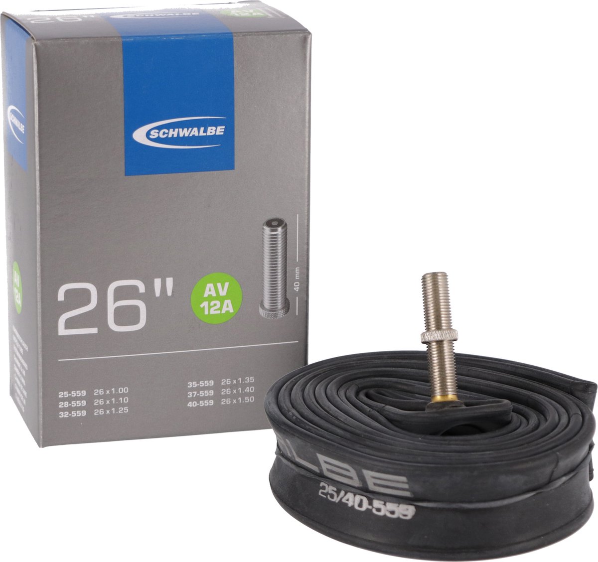 schwalbe av12a binnenband fiets auto ventiel 26 x 1 00 1 50