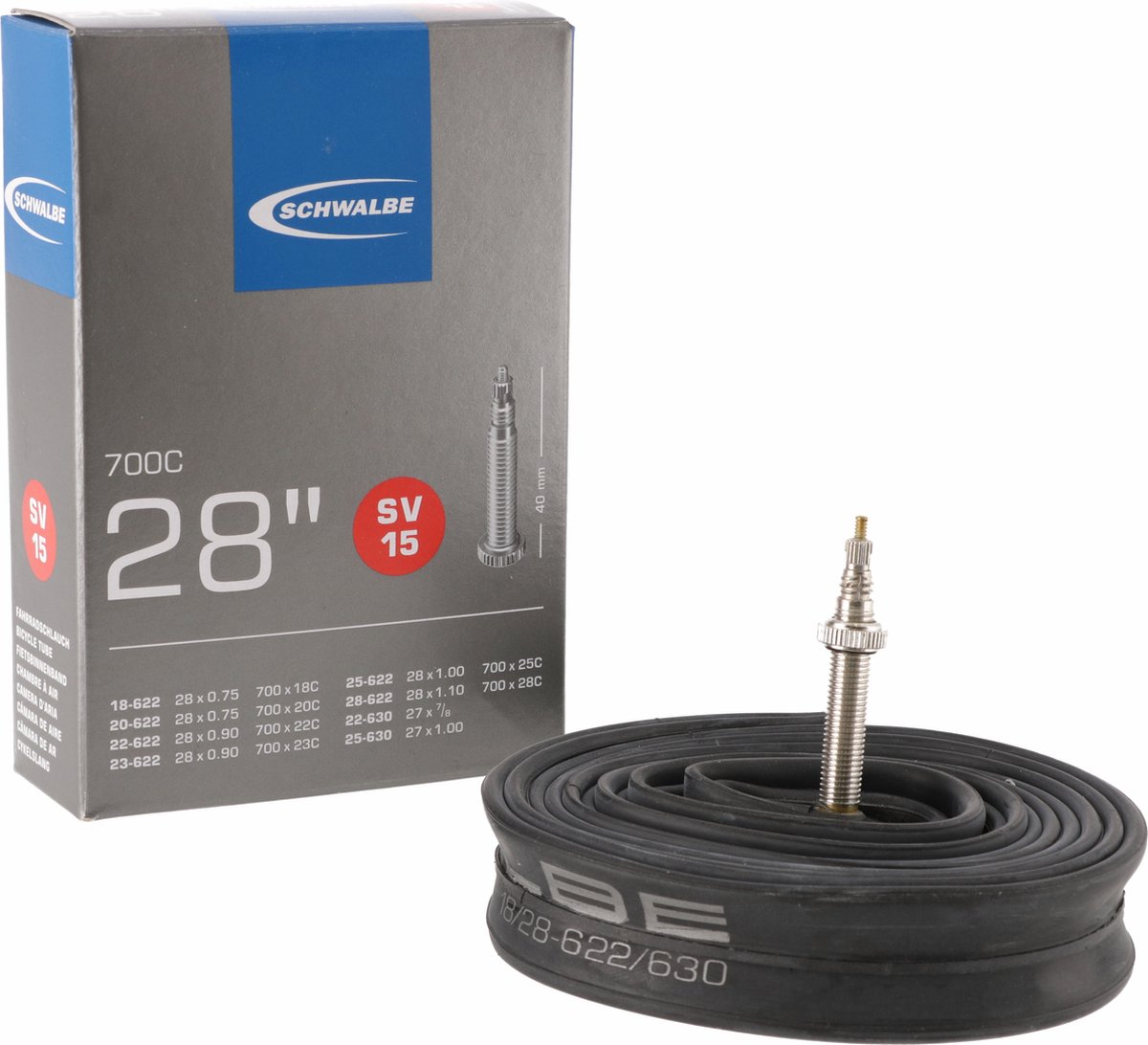 schwalbe sv15 binnenband fiets frans ventiel 40 mm 28 x 3 4 7 8 1 11 16