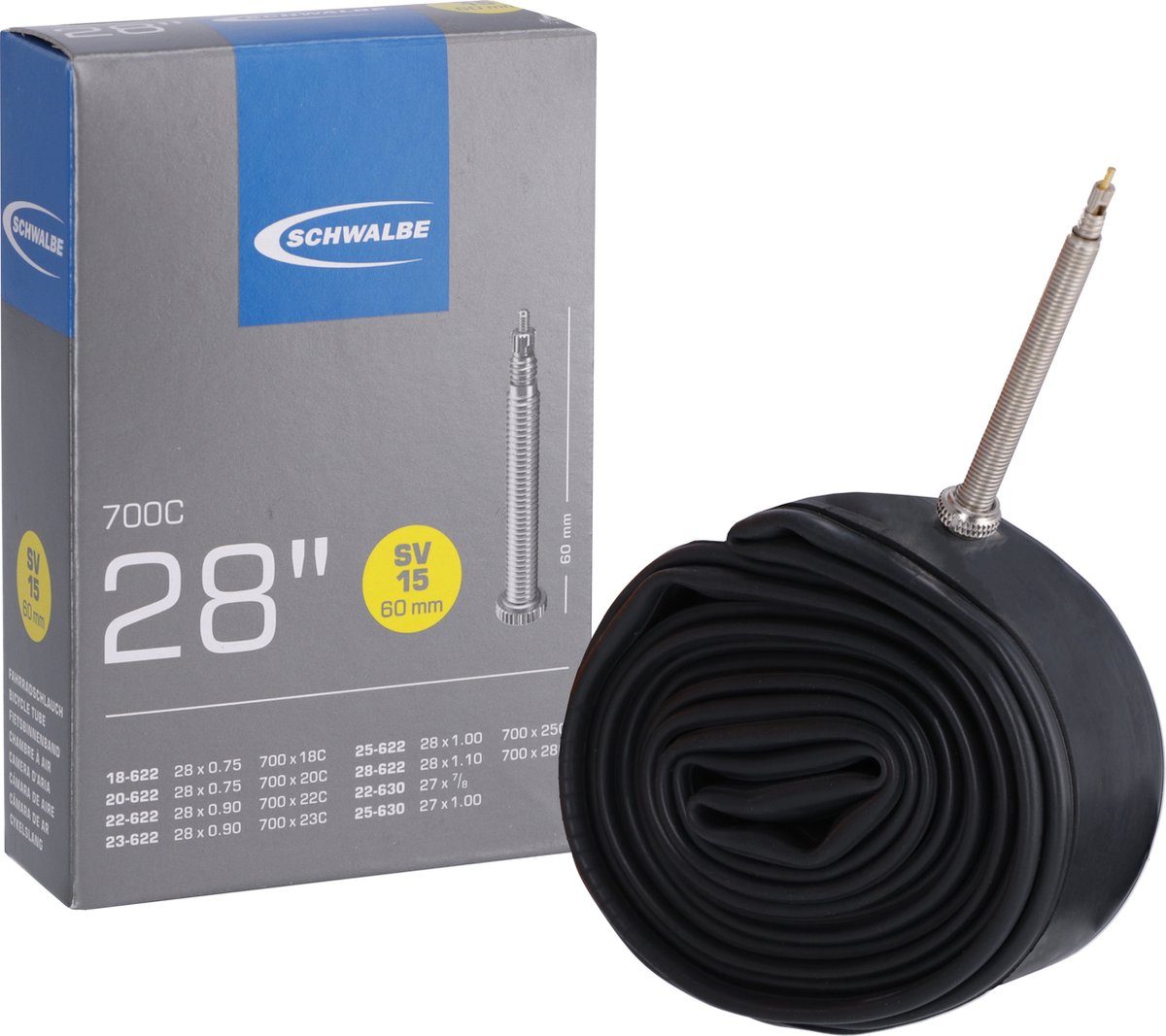 schwalbe sv15 binnenband fiets frans ventiel 60 mm 28 x 3 4 7 8 1 11 16