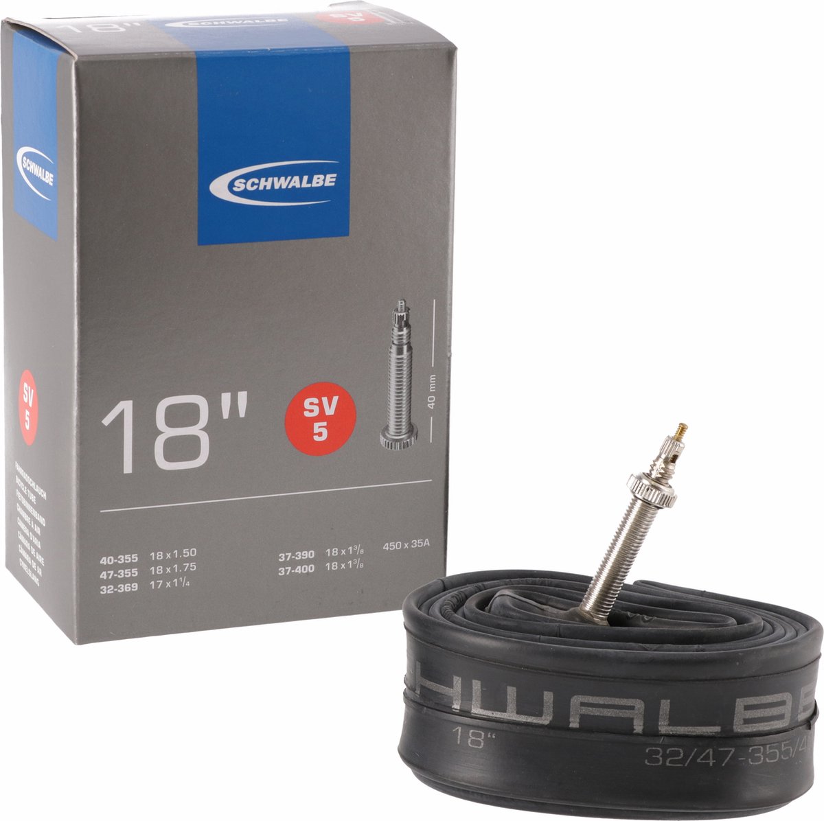schwalbe sv5 binnenband fiets frans ventiel 40 mm 18 x 1 1 4 1 3 8 175