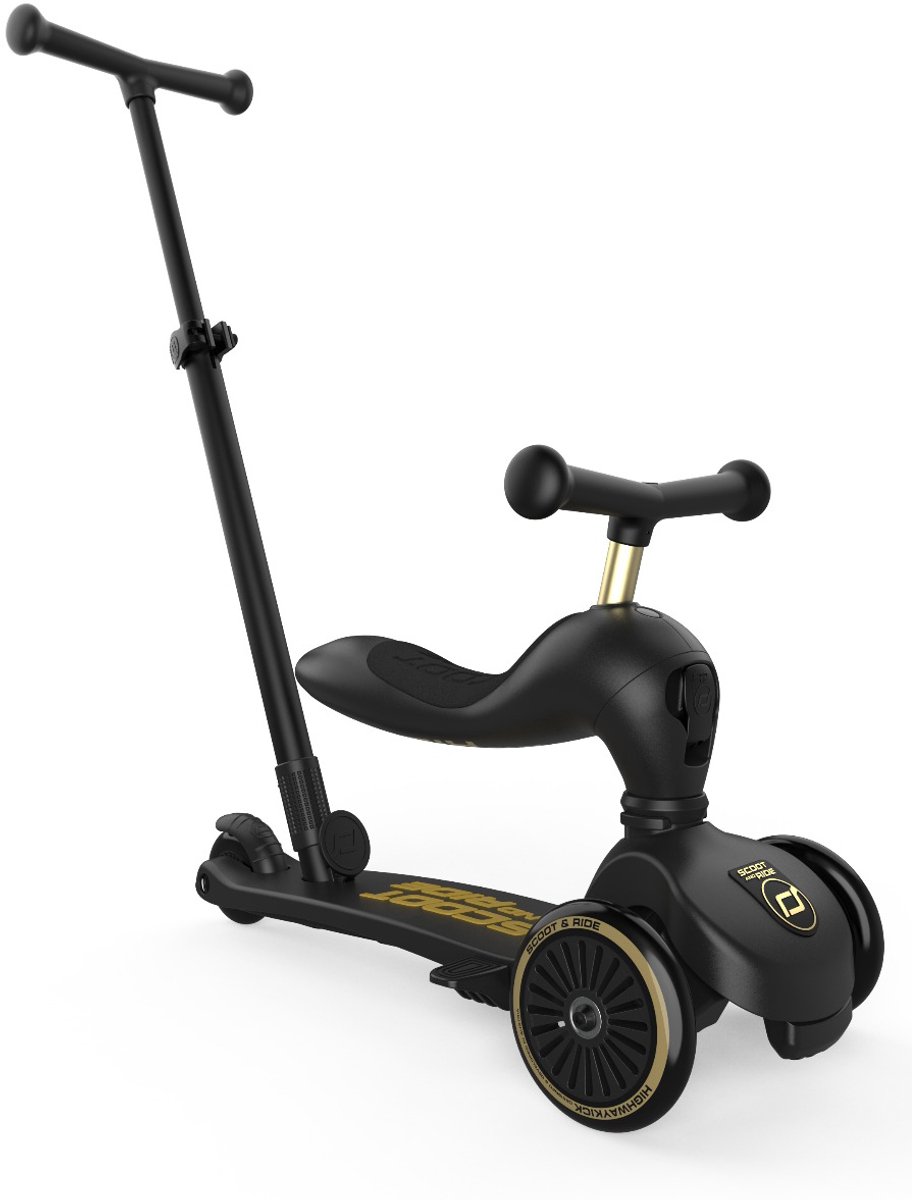 Scoot and Ride Highwaykick 1 Push & Go - Black/Gold - Limited Edition Step kopen online