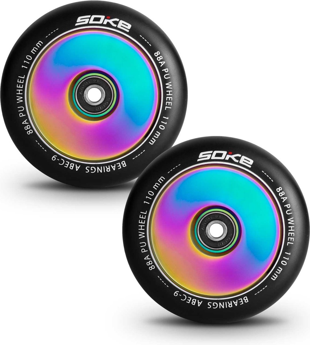 Scooterwielen 110 mm effen regenboog 2 st Step kopen online