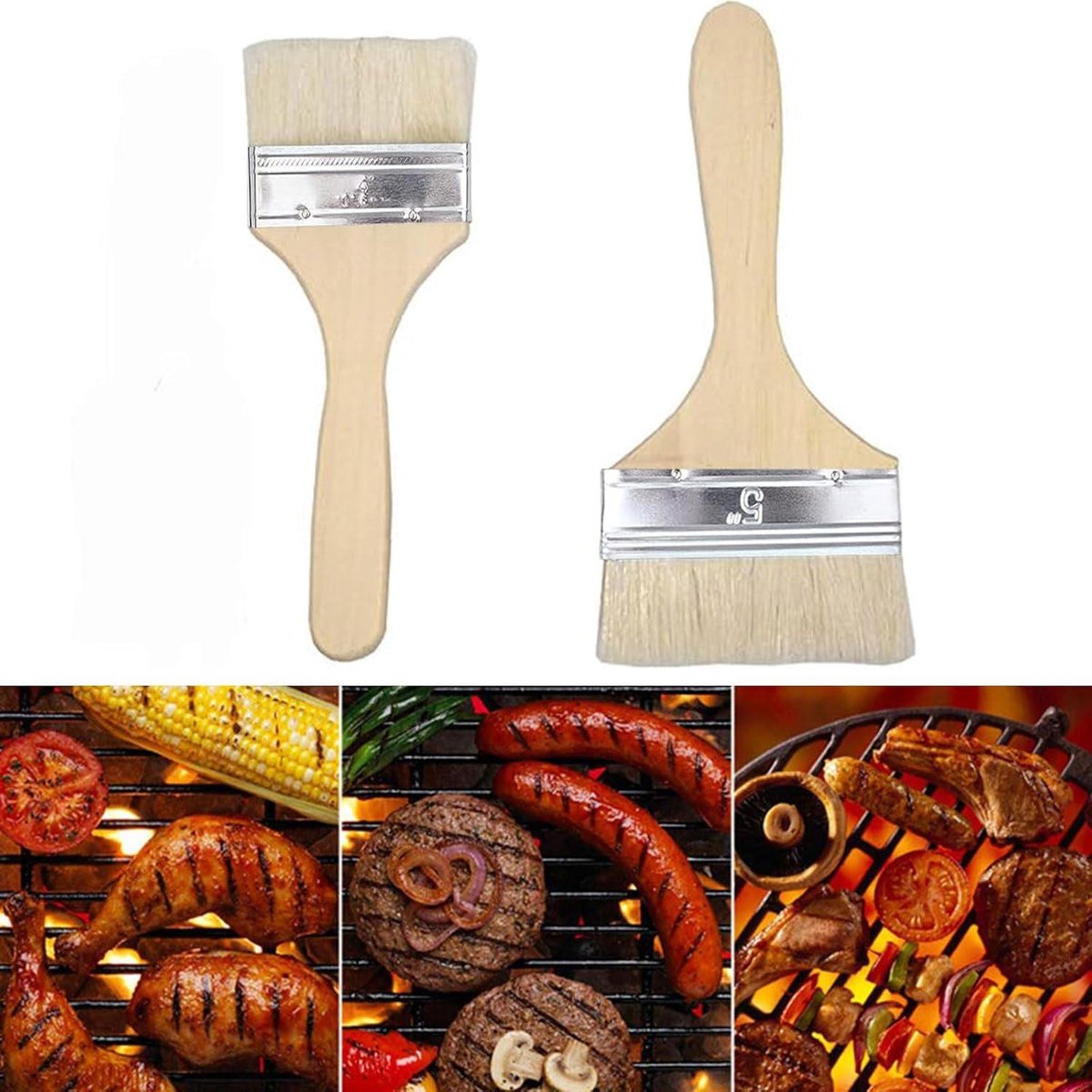 Set van 2 kwasten voor muurschilderingen en houten oppervlakken - 98 cm en 21 cm - Zachte haren - Houten handvat Kinderfiets kopen online