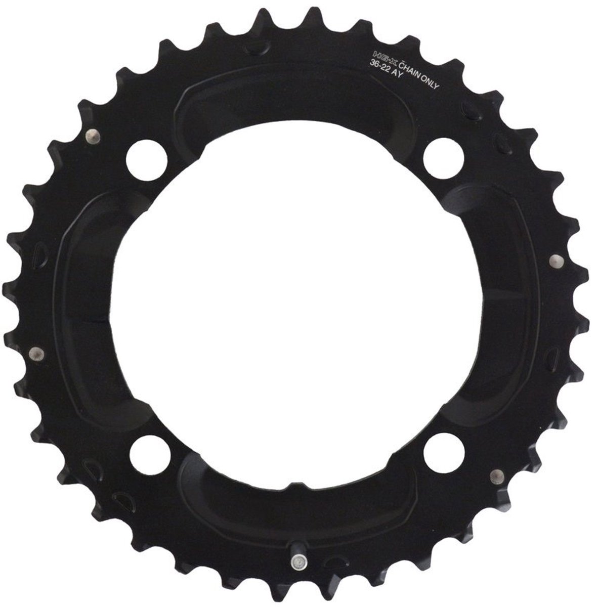 shimano kettingblad deore fc m617 36t ay 2x10s 104 mm zwart