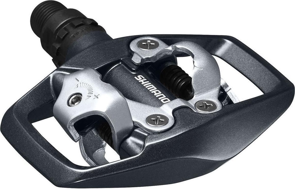 shimano pedalen ed500 mtb spd zwart zilver set
