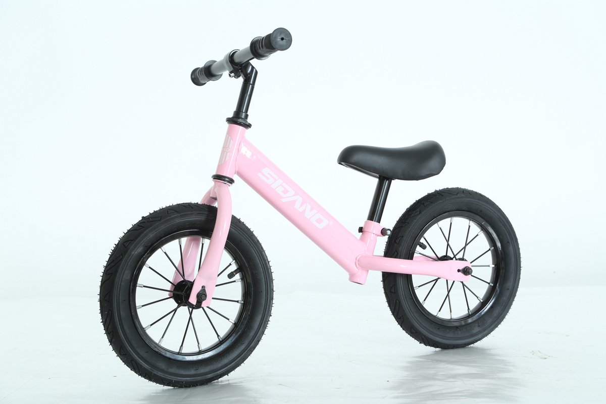 sidano loopfiets voor kinderen 12 inch met luchtbanden roze afmetingen 83 x 38 5 x 56 cm l x b x h