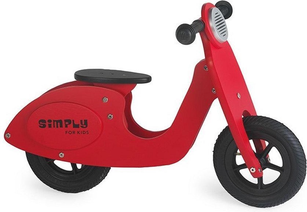 Simply Houten Loopfiets scooter - Rood Loopfiets kopen online