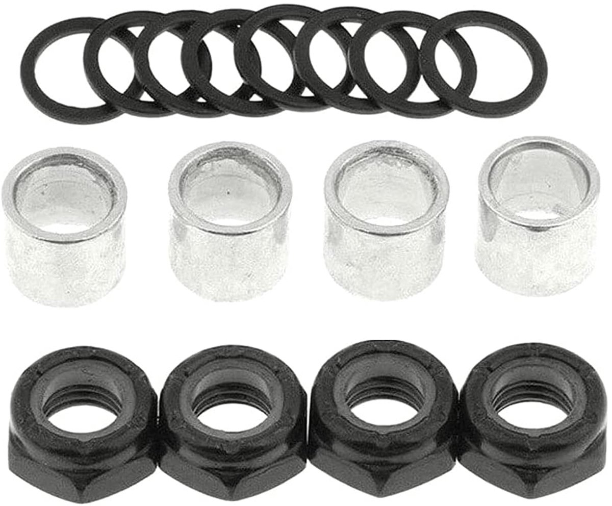 Skateboard Truck Speed Kit - 2 Sets met 16 Ringen, 8 Spacers en 8 Moeren - Voor Langdurige Prestaties Skateonderdeel kopen online