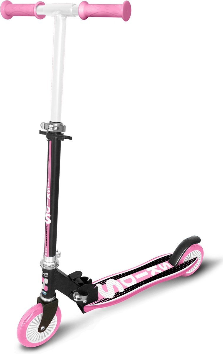 Skids Control 2-wiel Kinderstep Opvouwbaar Voetrem Roze/zwart Step kopen online