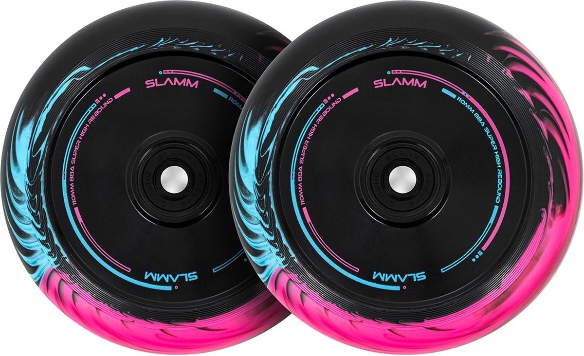 slamm swirl hollow core 110mm wheel pink