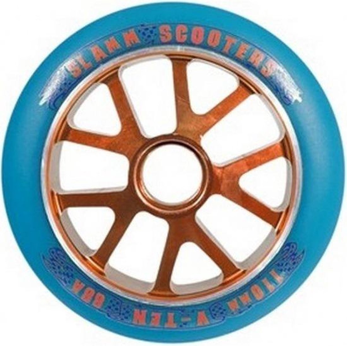 Slamm V-ten 110mm wiel stuntstep blauw oranje per stuk Buitenspeelvoertuigaccessoire kopen online