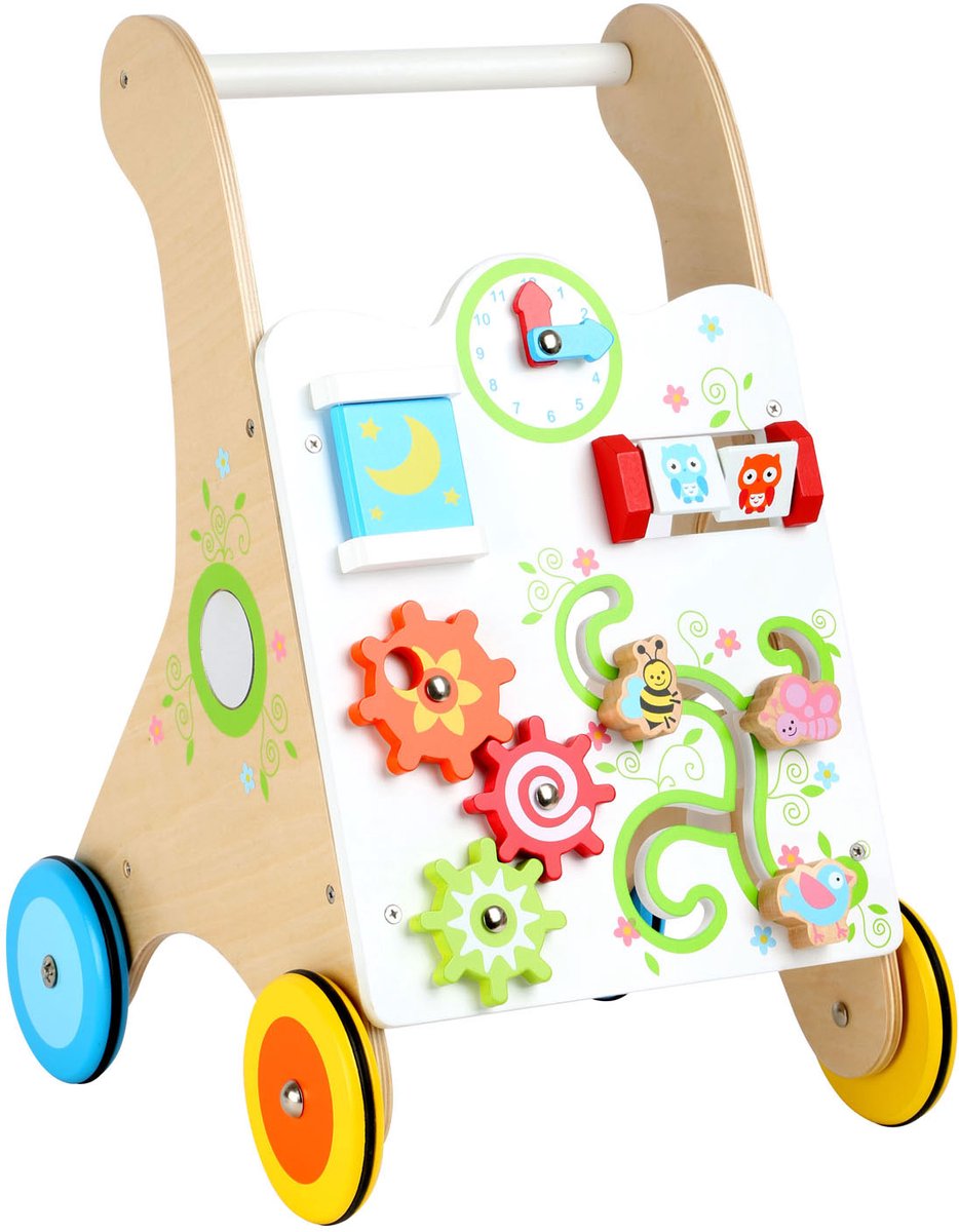 Small Foot - Houten Baby Walker Loopwagen Kleurrijk Loopauto kopen online