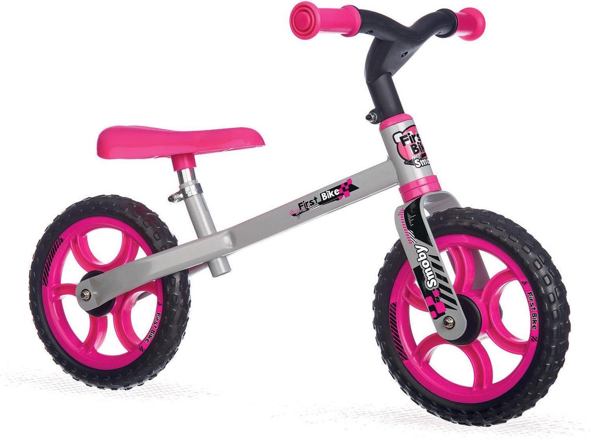 Smoby Mijn Eerste Loopfiets - Roze Afmeting artikel: 75,5 x 48 x 39 cm Loopfiets kopen online