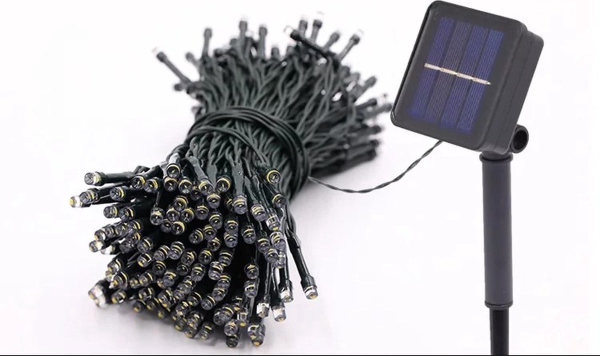 solar lichtsnoer buiten 150 led wit licht 22m kerstverlichting tuin op zonne energie