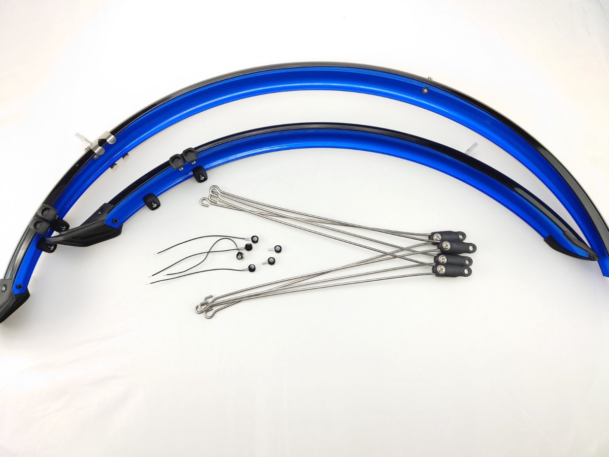 spatbordset zwart blauw stang