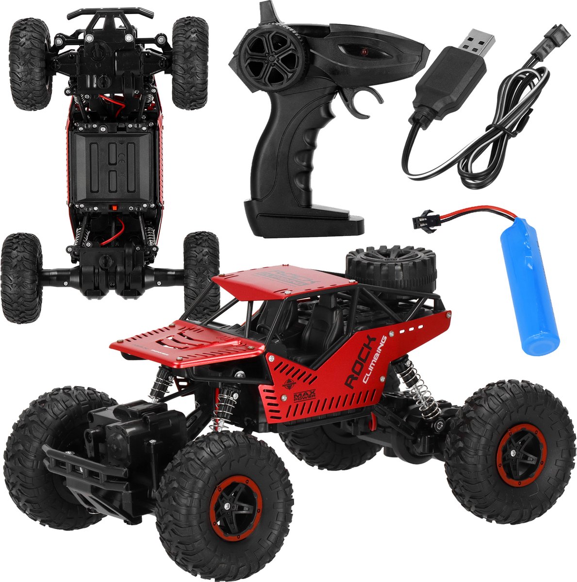 Springos Afstandsbestuurbare Auto - Off-Road - 4x4 - Afstandsbediening - 26 x 16,5 x 14 cm Accuvoertuig kopen online