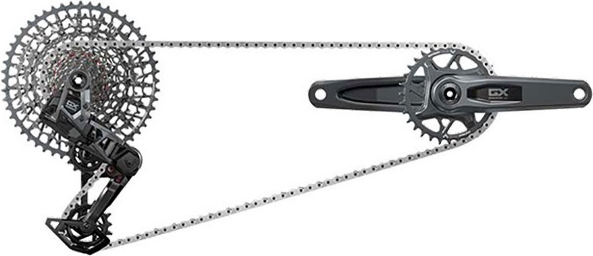 sram gx t type eagle transmission axs groepset zilver 170 mm 32t 10 52t