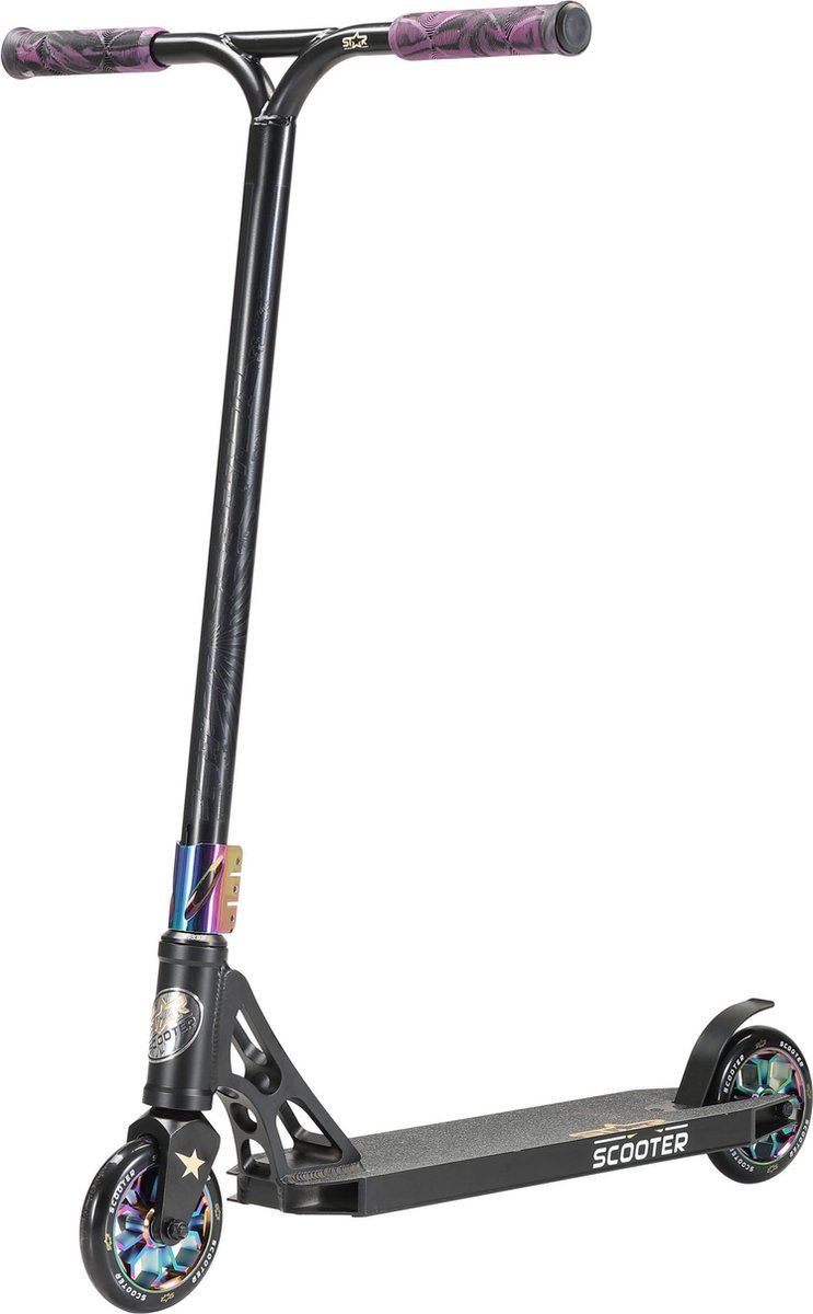STAR SCOOTER Freestyle Jump alu stuntstep, 120mm Pro Trick Roller, zwart chroom Step kopen online