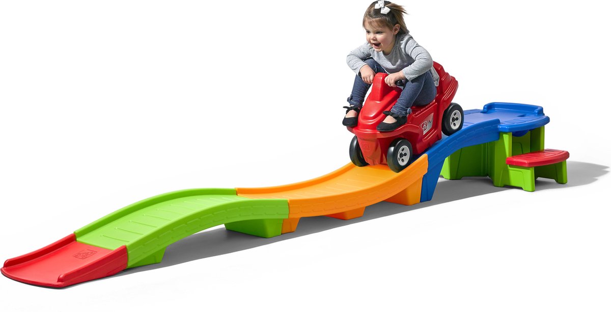 Step2 Up & Down Roller Coaster Rapid Ride & Hide Edition - Kinderachtbaan met loopauto - 2,74m achtbaan voor kinderen met speelgoed auto Loopauto kopen online