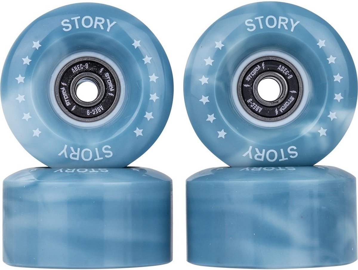 Story Quad Side by Side Rolschaatswielen Mixed Blue 58mm Skateonderdeel kopen online