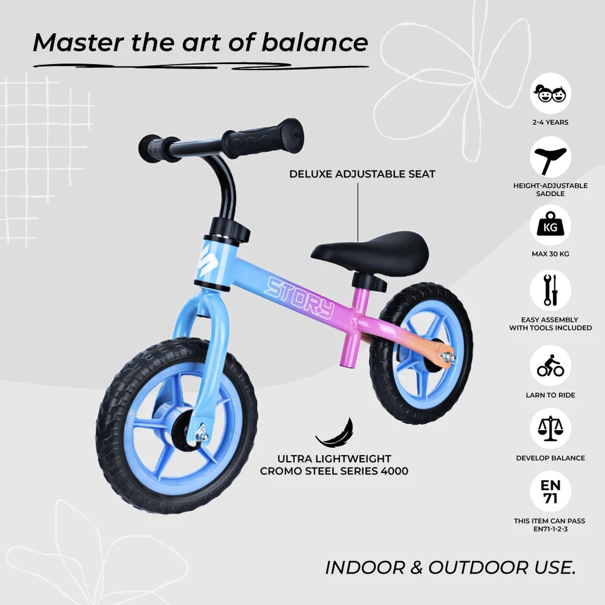 story run racer loopfiets pastel blue