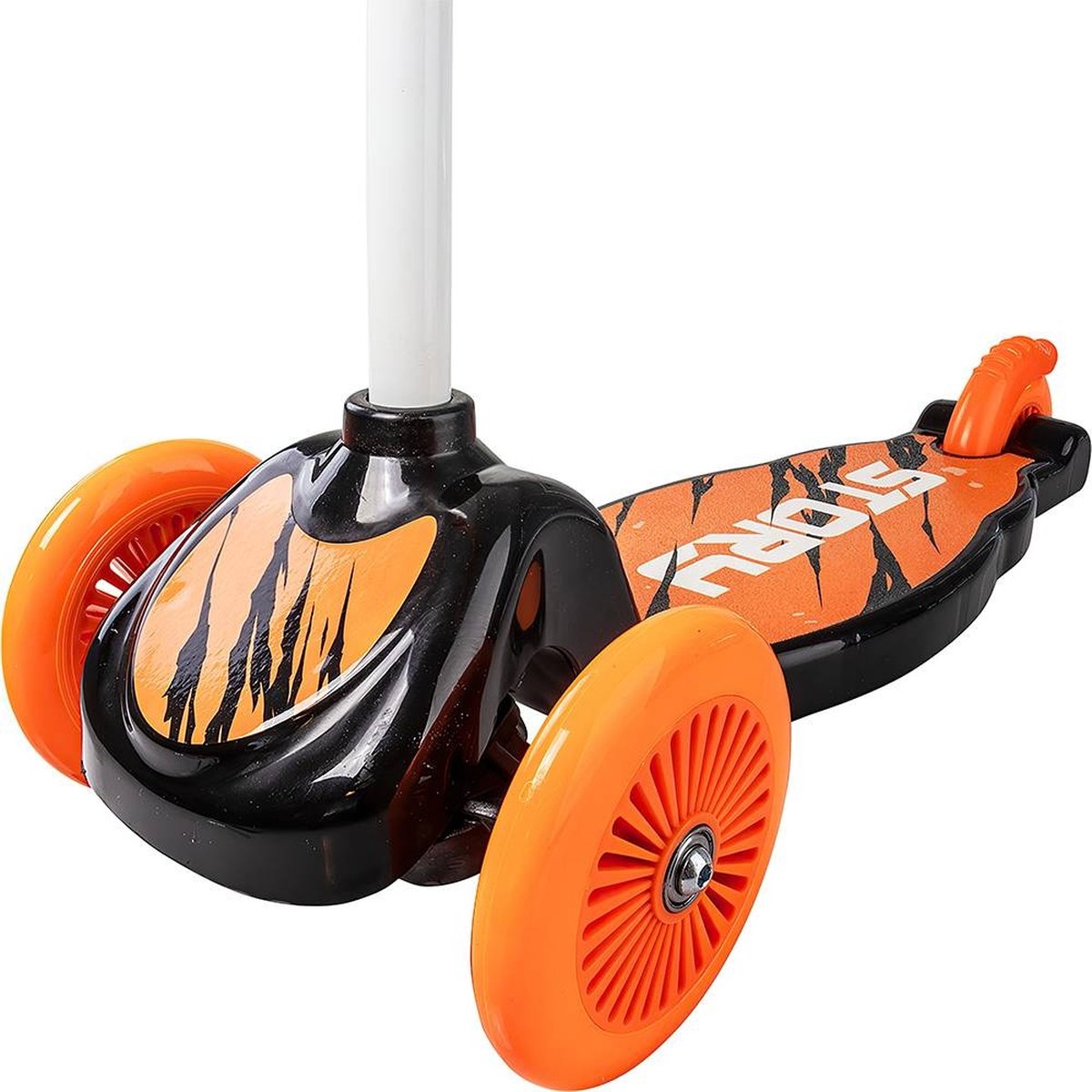 story turbo jett kids scooter black orange