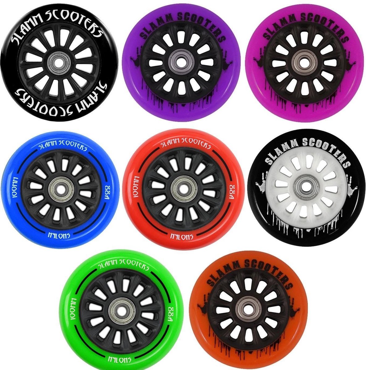 stunt step wielen slamm ny roze 100mm