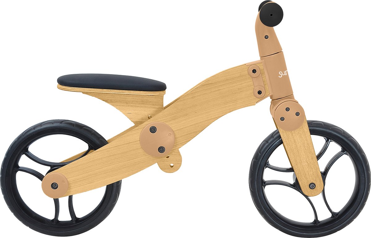 sunny balance bike 1000 houten loopfiets vanaf 2 jaar fsc mix verstelbaar zadel