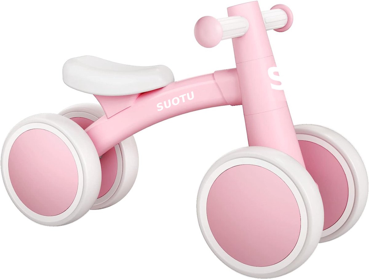 Suotu Loopfiets - Jongens en Meisjes - Speelgoed 1 jaar t/m 3 jaar - Certified Speelgoed - Roze Loopfiets kopen online