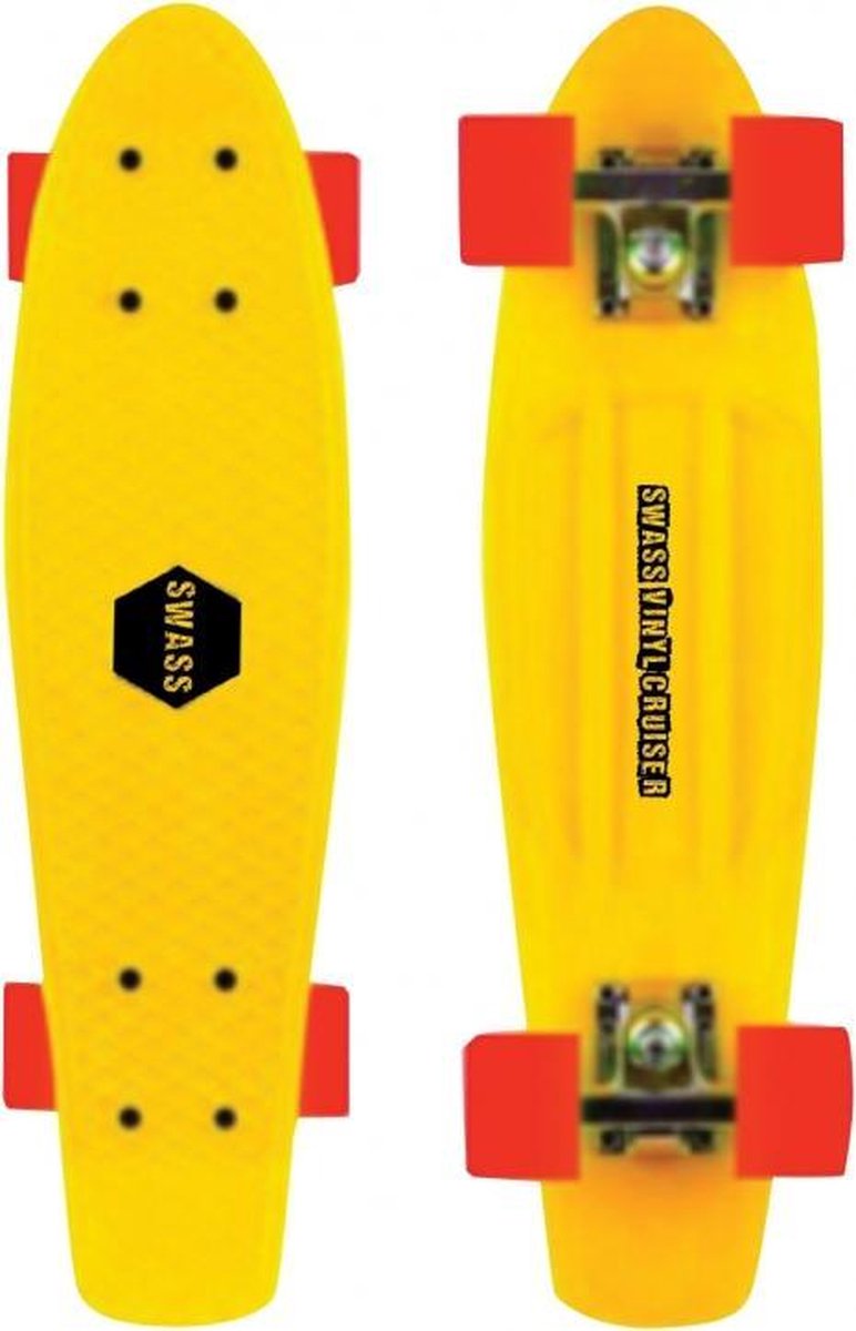 SWASS Vinyl Cruiser Skateboard geel/oranje Longboard kopen online