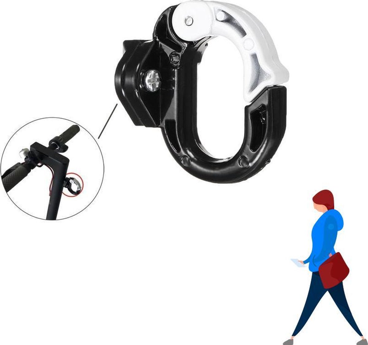 tassenhaak voor xiaomi mijia m365 pro m365 accessoires haak voor tas boodschappen aluminium eenvoudig monteren zwart