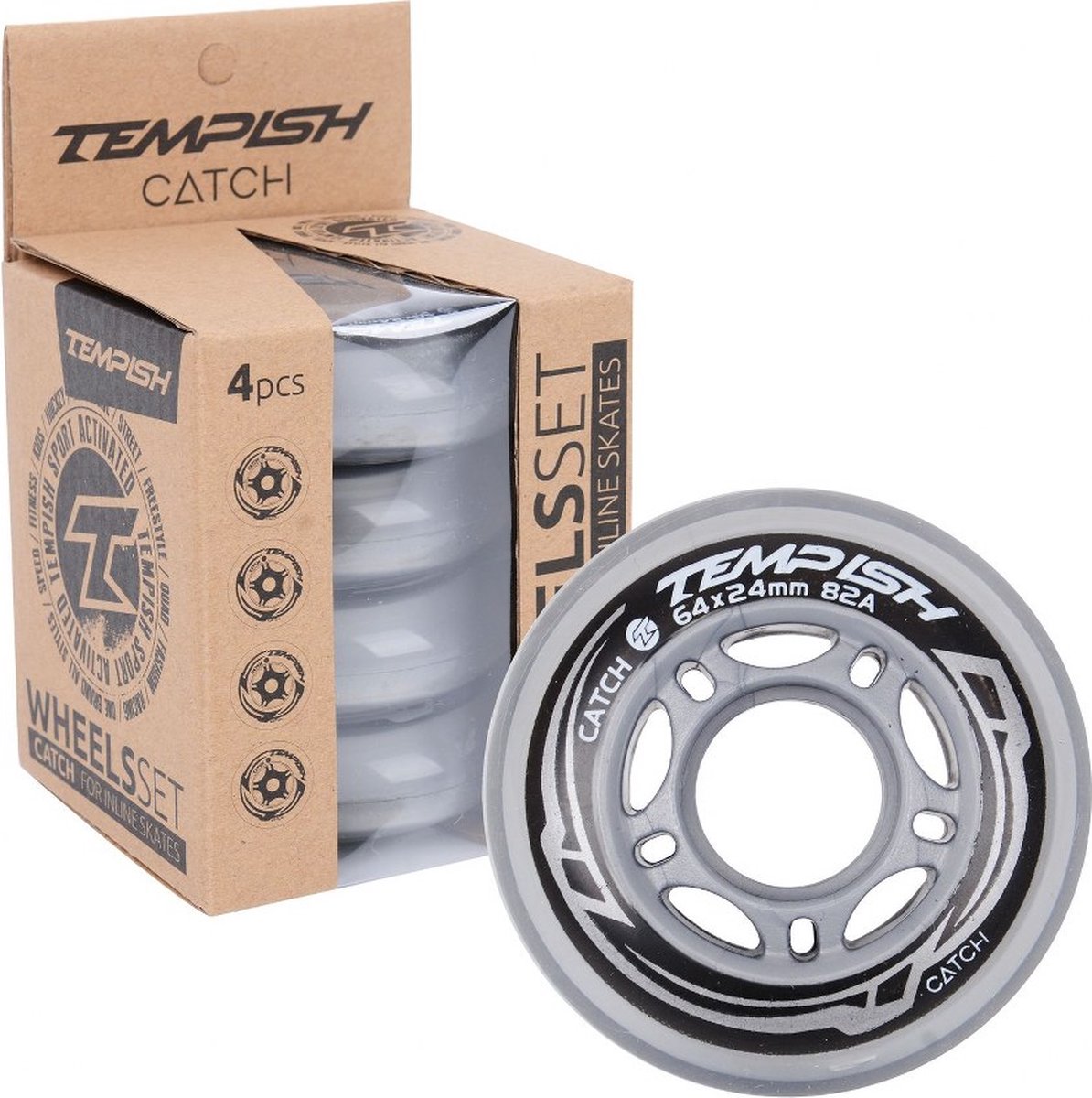 Tempish - Catch 82A - Wielen voor skeelers - 64mm - 4 stuks Skateonderdeel kopen online