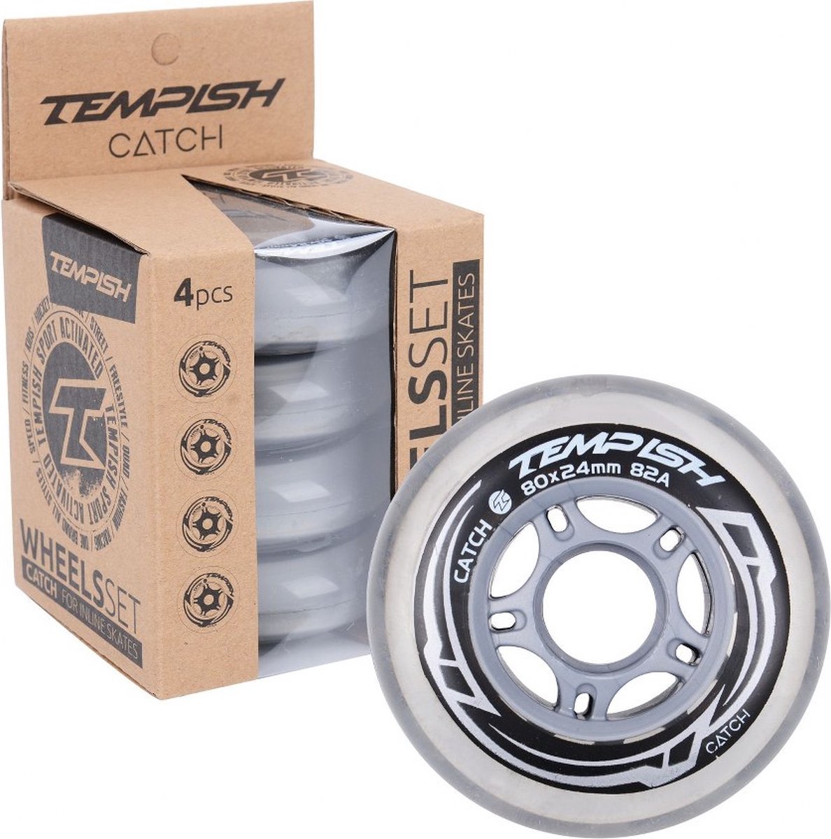 Tempish - Catch 82A - Wielen voor skeelers - 80mm - 4 stuks Skateonderdeel kopen online