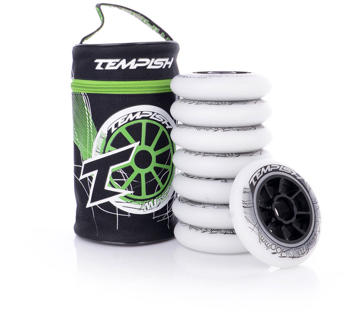 tempish tw 90a wielen 100mm wit 8 stuks