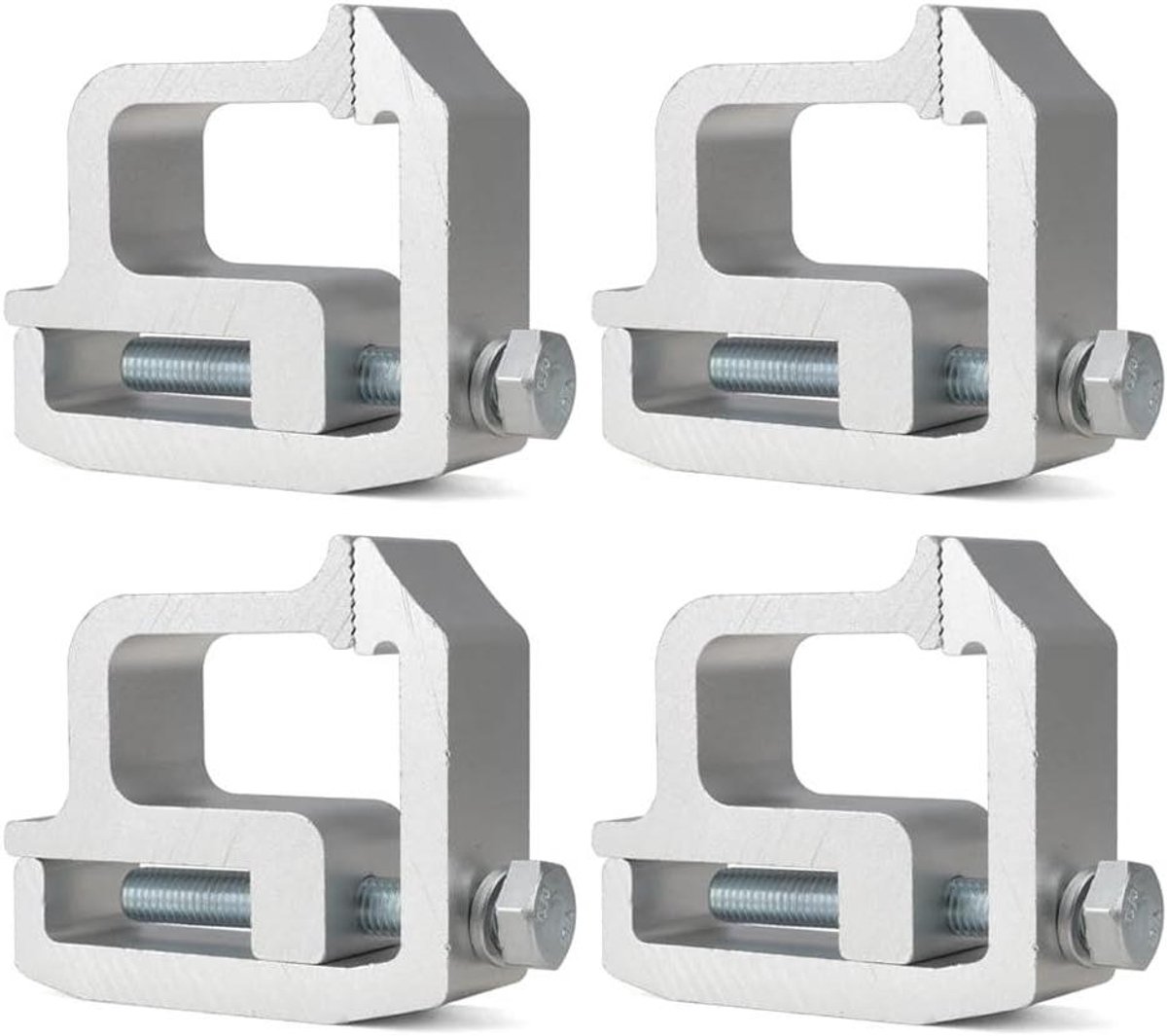 thelau truck cap montage klemmen voor truck bed rack set van 4 zilverkleurig