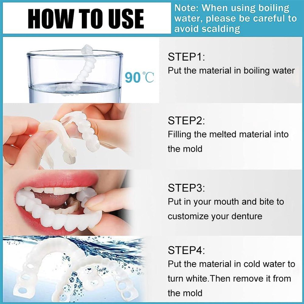 Tijdelijke cosmetische tandprothesen voor 4 paar bovenste en onderste tanden - Interdentale borstels inbegrepen Kinderfiets kopen online