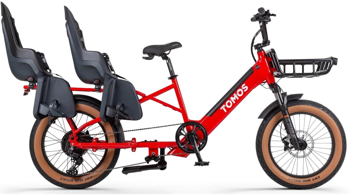 tomos e cargo fat 2 longtail fatbike rood