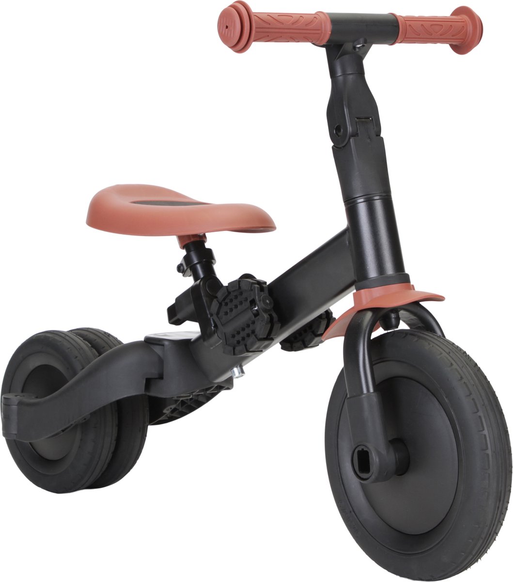 Topmark 4 in1 Driewieler - Loopfiets - Balance Bike - Kaya - Zwart-Bruin - Sinterklaas cadeau Loopfiets kopen online